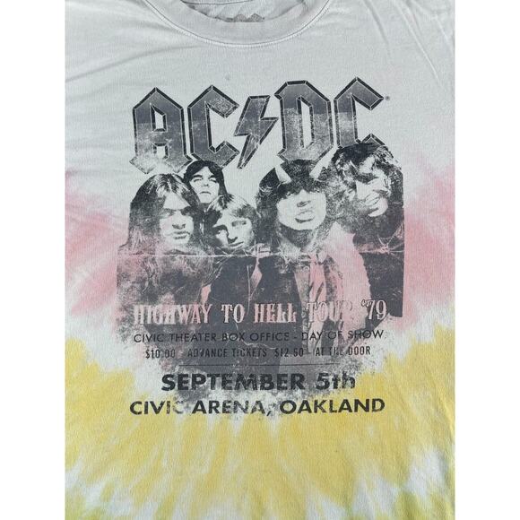 AC/DC Highway To Hell Shirt Mens Large Tie Dye Band Tee Retro 80s Rock N Roll - Picture 2 of 11